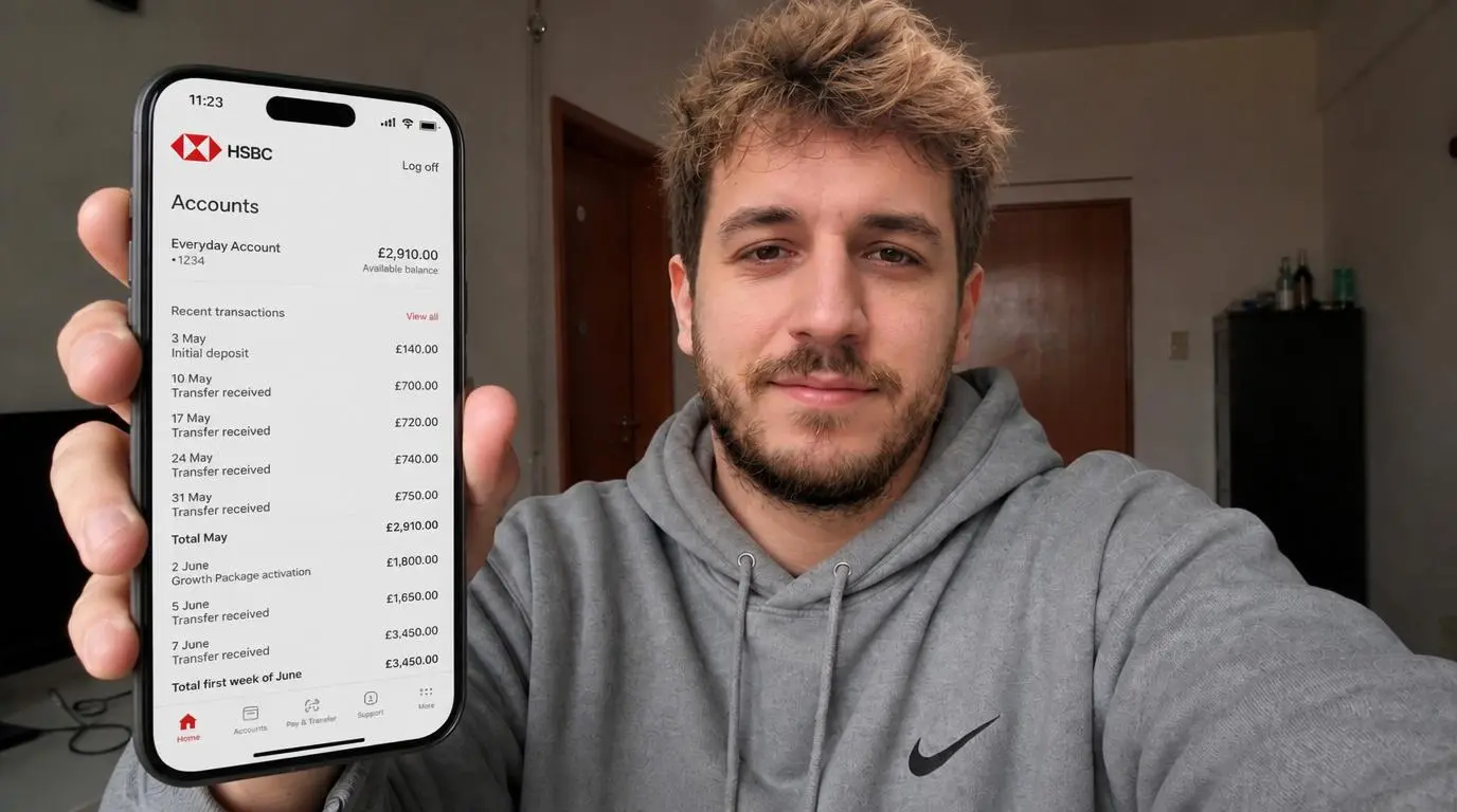 Matías Soria muestra la app del Banco Nación con transferencias de Schwarz Apex S.A.